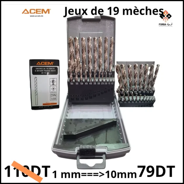 Jeux de mèche 19 pcs